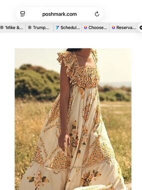 Farm Rio Cashew Crossed Back Maxi Dress